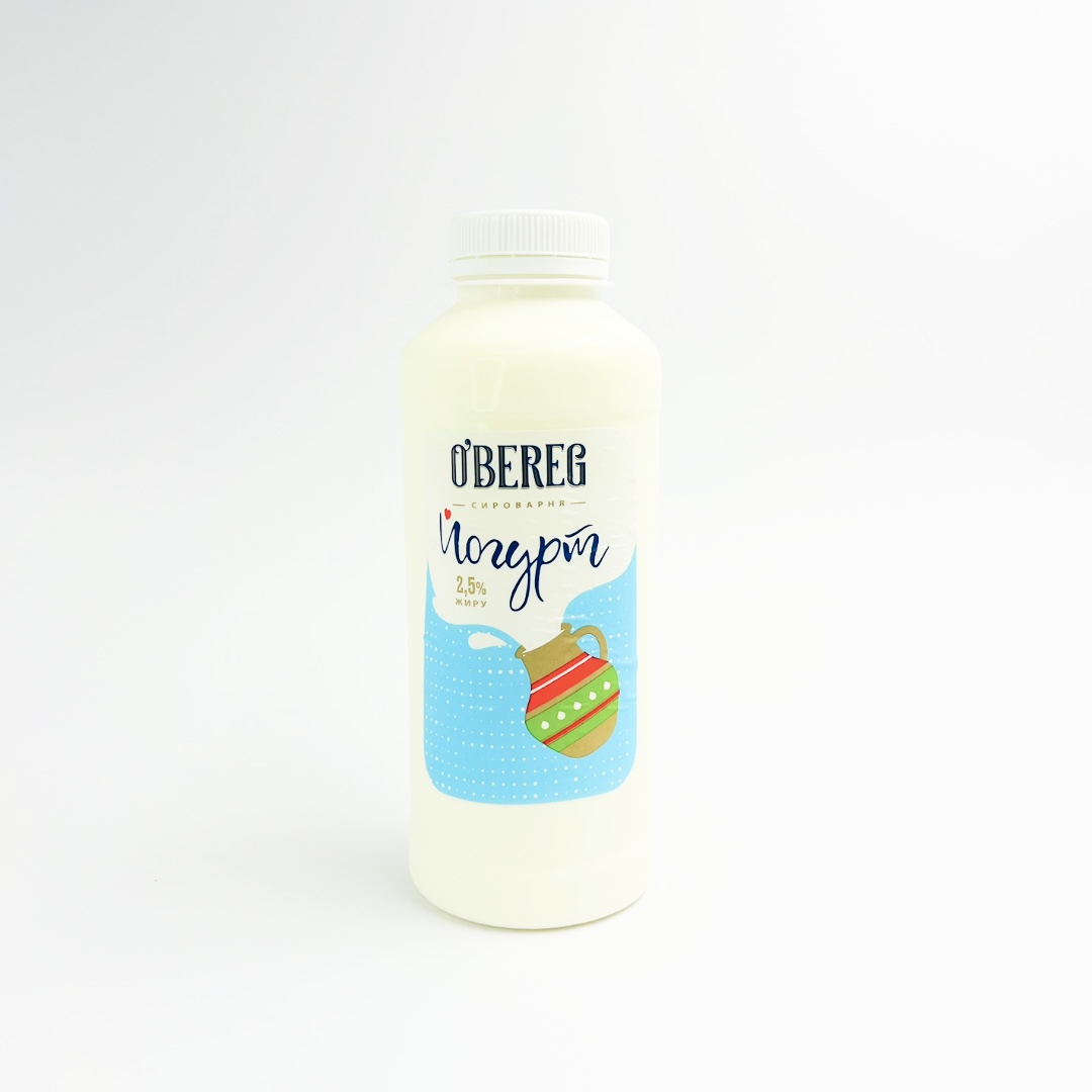 Йогурт натуральний 0,5 л, 2,5% ТМ O’BEREG