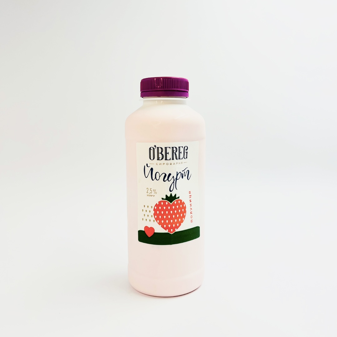Йогурт полуниця 0,5 л, 2,5% ТМ O’BEREG